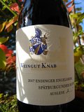 Bild 013.JPG (208.51 KiB) 4452 mal betrachtet Weingut Knab: 2007<br />Endinger Engelsberg<br />Spätburgunder Rotwein<br />Auslese "A......"